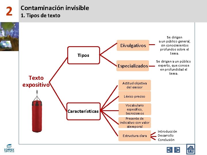 2 Contaminación invisible 1. Tipos de texto Divulgativos Se dirigen a un público general,