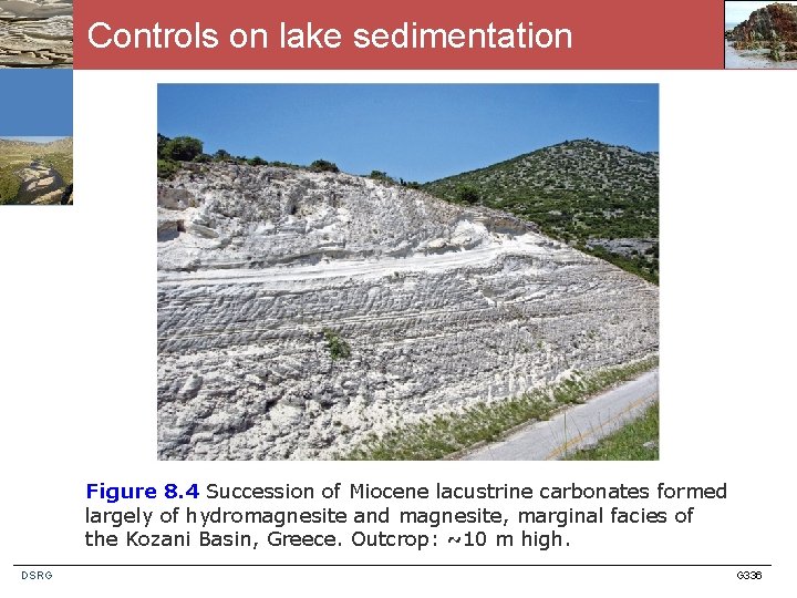 Controls on lake sedimentation Figure 8. 4 Succession of Miocene lacustrine carbonates formed largely