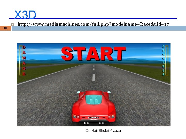 X 3 D 10 http: //www. mediamachines. com/full. php? modelname=Race&uid=17 Dr. Naji Shukri Alzaza