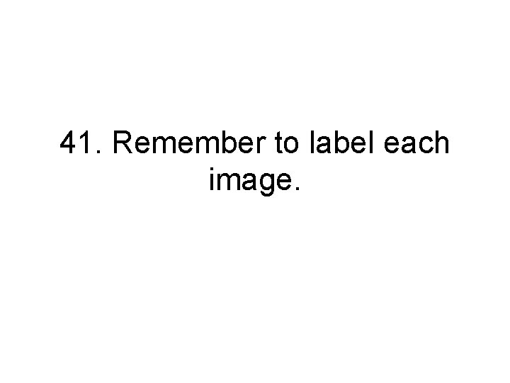 41. Remember to label each image. 