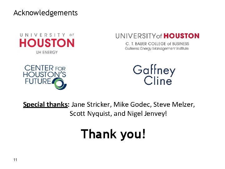 Acknowledgements Special thanks: Jane Stricker, Mike Godec, Steve Melzer, Scott Nyquist, and Nigel Jenvey!
