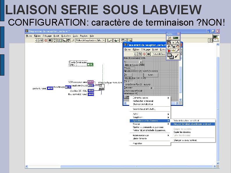 LIAISON SERIE SOUS LABVIEW CONFIGURATION: caractère de terminaison ? NON! 