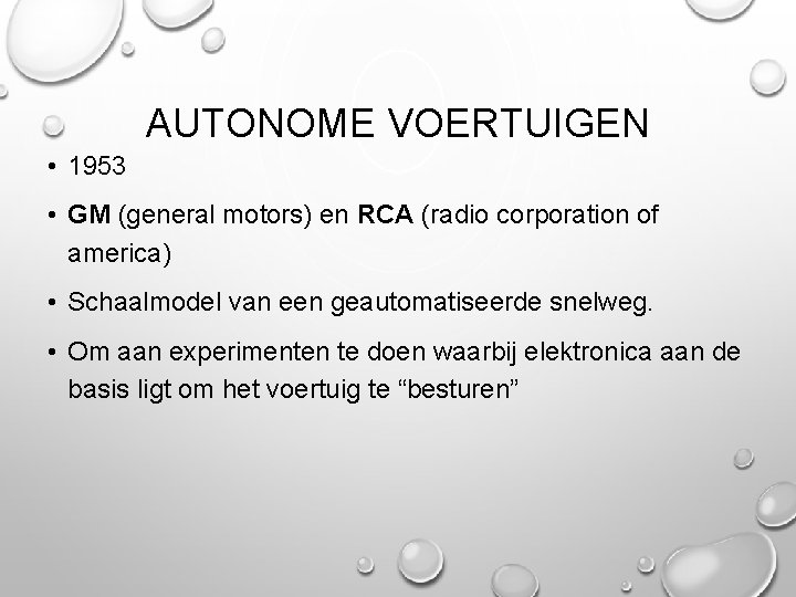 AUTONOME VOERTUIGEN • 1953 • GM (general motors) en RCA (radio corporation of america)