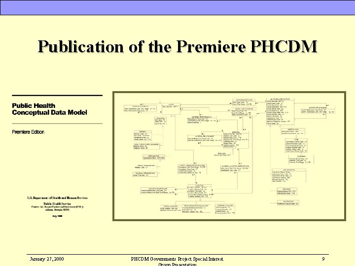 Publication of the Premiere PHCDM January 27, 2000 PHCDM Governments Project Special Interest 9