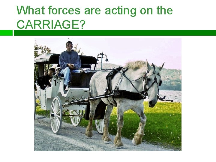 What forces are acting on the CARRIAGE? 