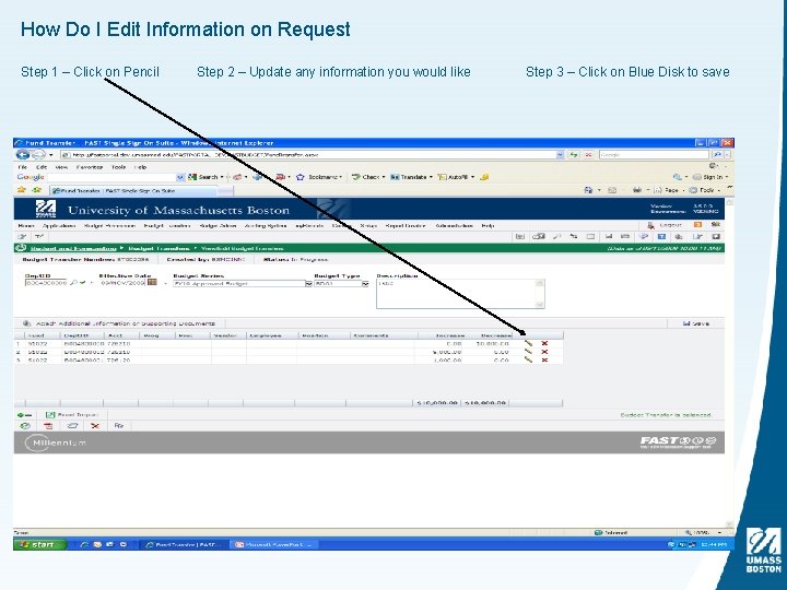 How Do I Edit Information on Request Step 1 – Click on Pencil Step