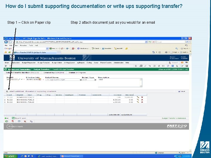 How do I submit supporting documentation or write ups supporting transfer? Step 1 –