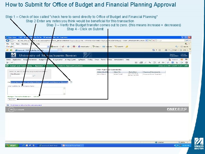 How to Submit for Office of Budget and Financial Planning Approval Step 1 –