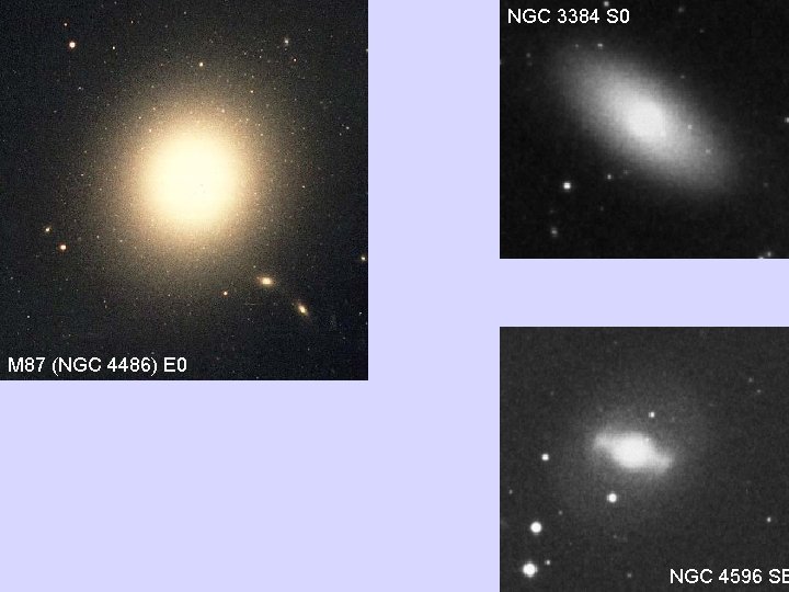 NGC 3384 S 0 M 87 (NGC 4486) E 0 NGC 4596 SB 