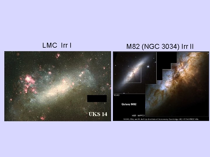 LMC Irr I M 82 (NGC 3034) Irr II 