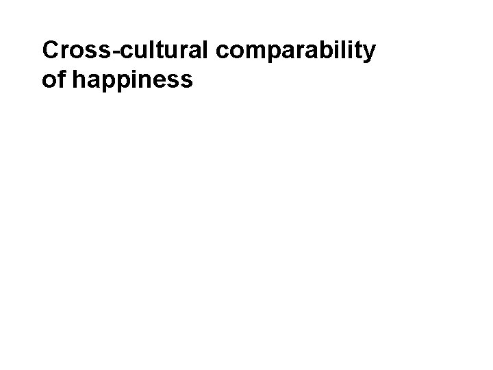 Cross-cultural comparability of happiness 