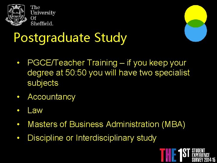 Postgraduate Study With An Individualised Degree. • PGCE/Teacher Training – if you keep your