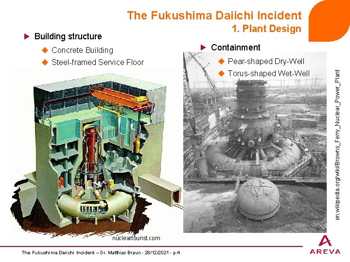 The Fukushima Daiichi Incident 1. Plant Design u Concrete Building u Steel-framed Service Floor