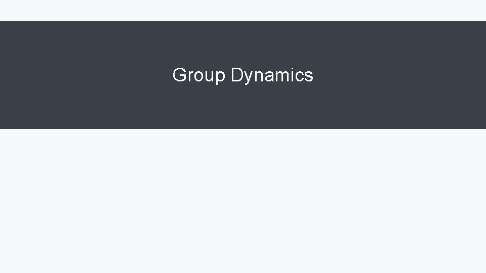 Group Dynamics 