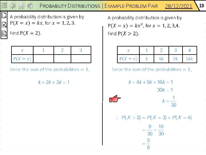 PROBABILITY DISTRIBUTIONS | EXAMPLE-PROBLEM PAIR 28/12/2021 19 