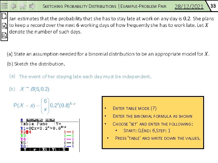 SKETCHING PROBABILITY DISTRIBUTIONS | EXAMPLE-PROBLEM PAIR 28/12/2021 (b) Sketch the distribution. (a) The event