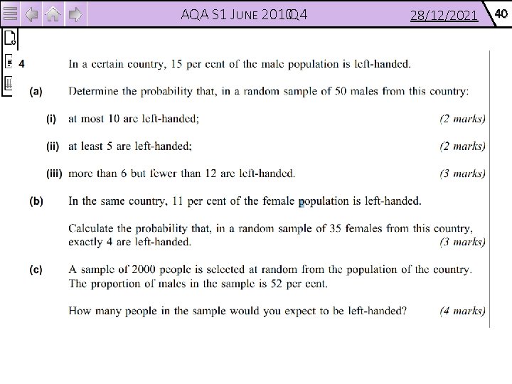 AQA S 1 JUNE 2010 Q 4 28/12/2021 40 