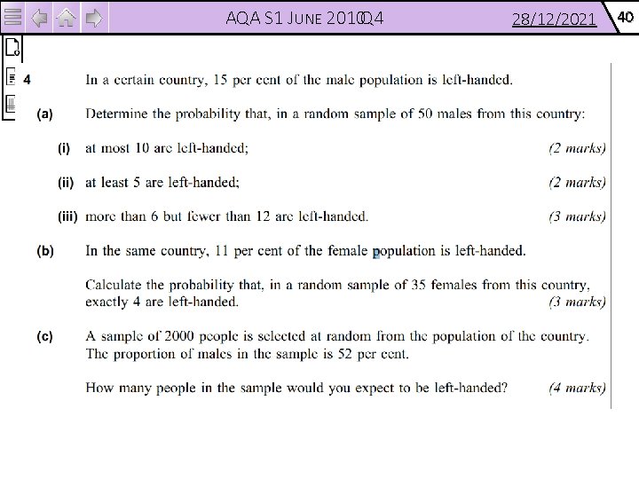 AQA S 1 JUNE 2010 Q 4 28/12/2021 40 