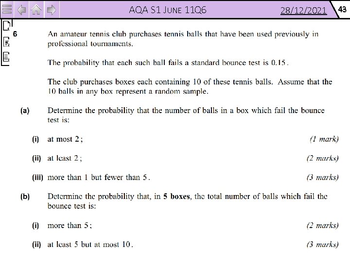 AQA S 1 JUNE 11 Q 6 28/12/2021 43 