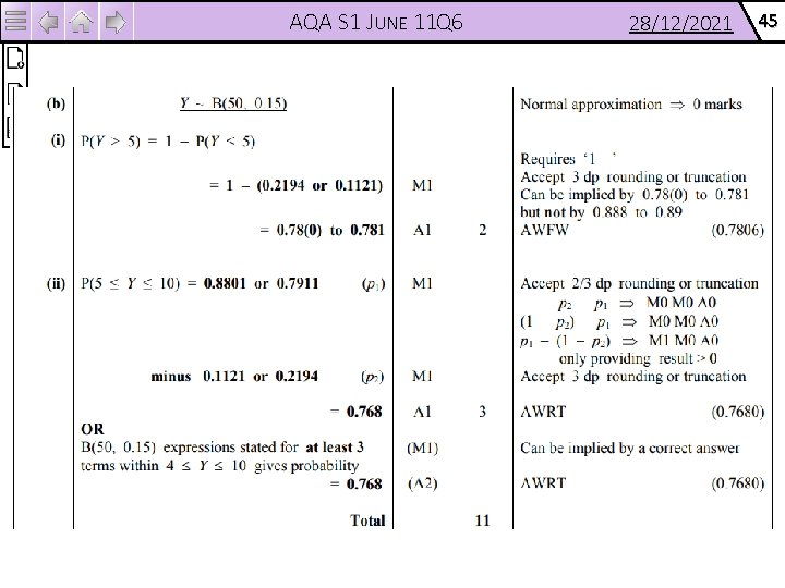 AQA S 1 JUNE 11 Q 6 28/12/2021 45 