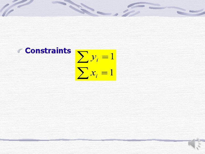 Constraints 