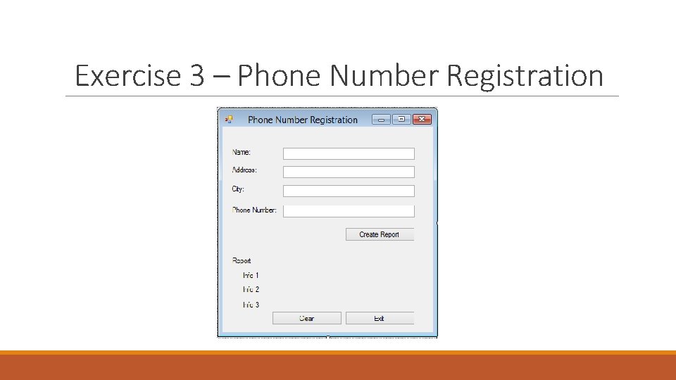 Exercise 3 – Phone Number Registration 