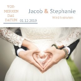 VORMERKEN DAS DATUM 01. 12. 2019 Jacob & Stephanie Wird heiraten 