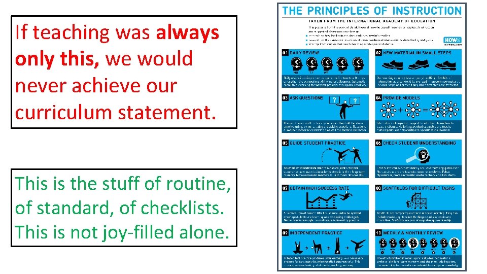If teaching was always only this, we would never achieve our curriculum statement. This