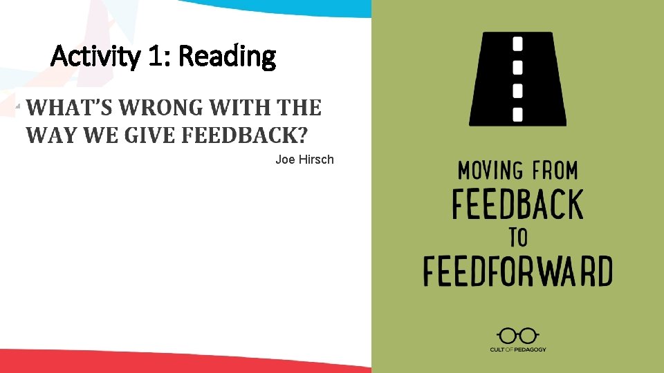 Activity 1: Reading Joe Hirsch 