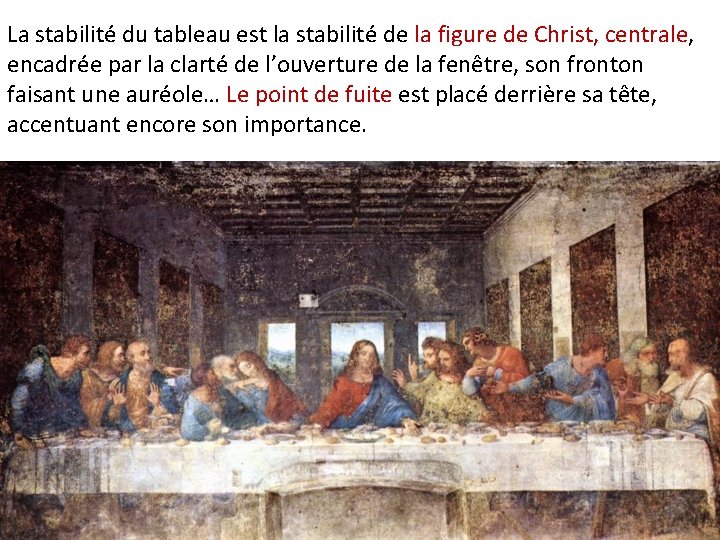 La stabilité du tableau est la stabilité de la figure de Christ, centrale, encadrée