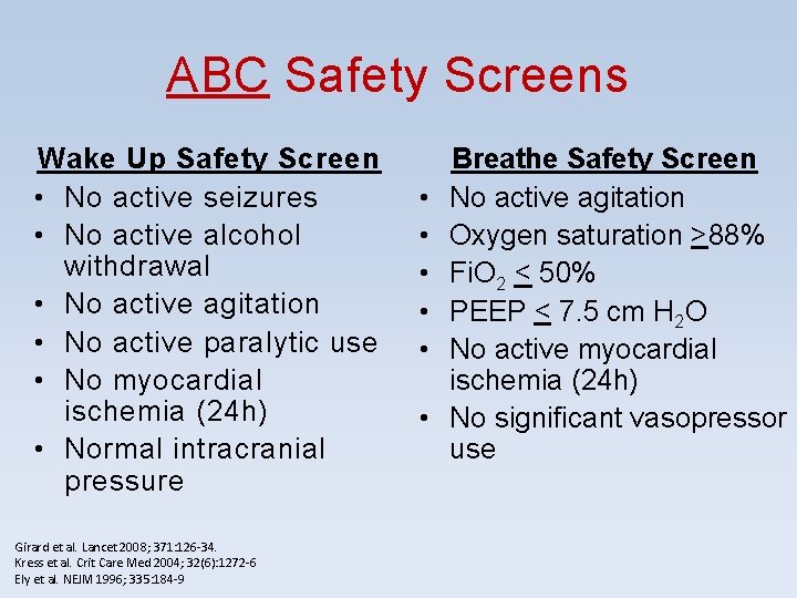 ABC Safety Screens Wake Up Safety Screen • No active seizures • No active ABC Safety Screens Wake Up Safety Screen • No active seizures • No active