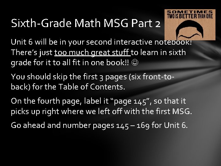 Interactive Notebook Guide SixthGrade Math MSG Part 2