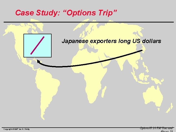 Case Study: “Options Trip” Japanese exporters long US dollars Copyright © 1997 Ian H.