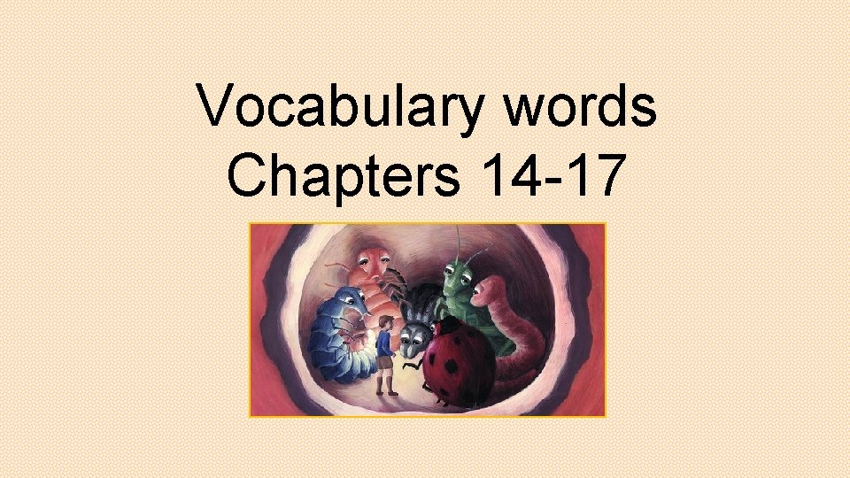 Vocabulary words Chapters 14 -17 