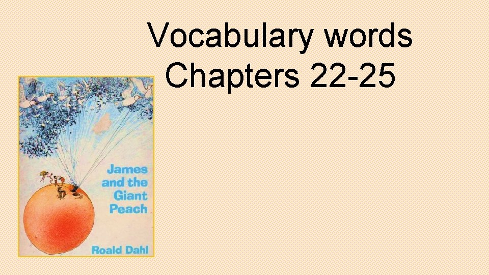 Vocabulary words Chapters 22 -25 