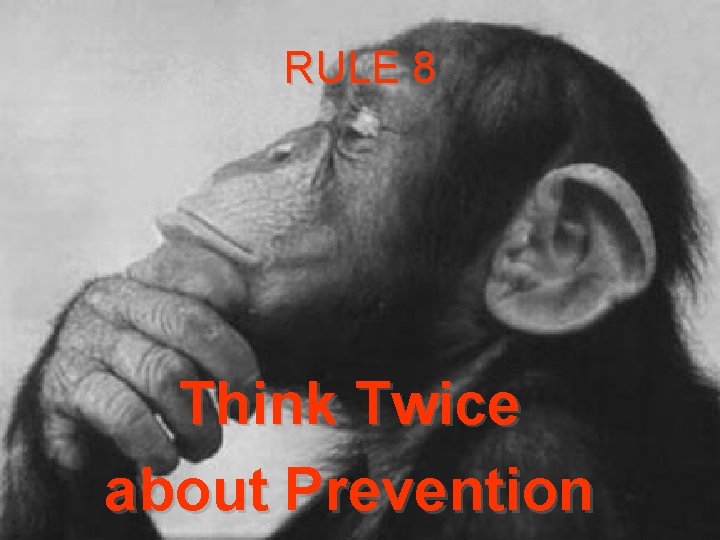 RULE 8 Think Twice about Prevention 