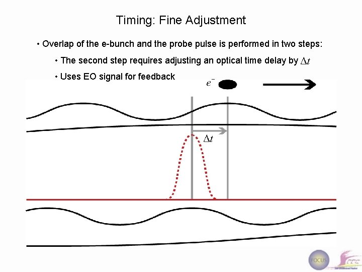 Timing: Fine Adjustment • Overlap of the e-bunch and the probe pulse is performed