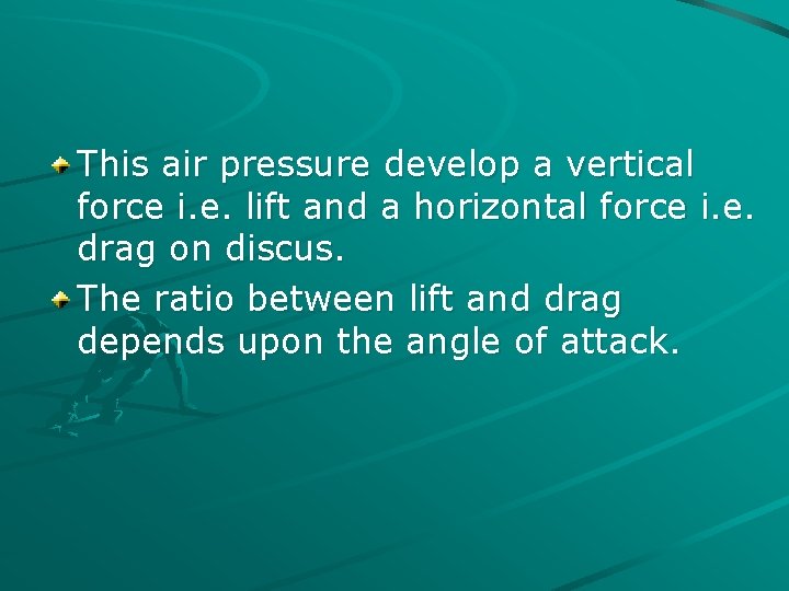 This air pressure develop a vertical force i. e. lift and a horizontal force