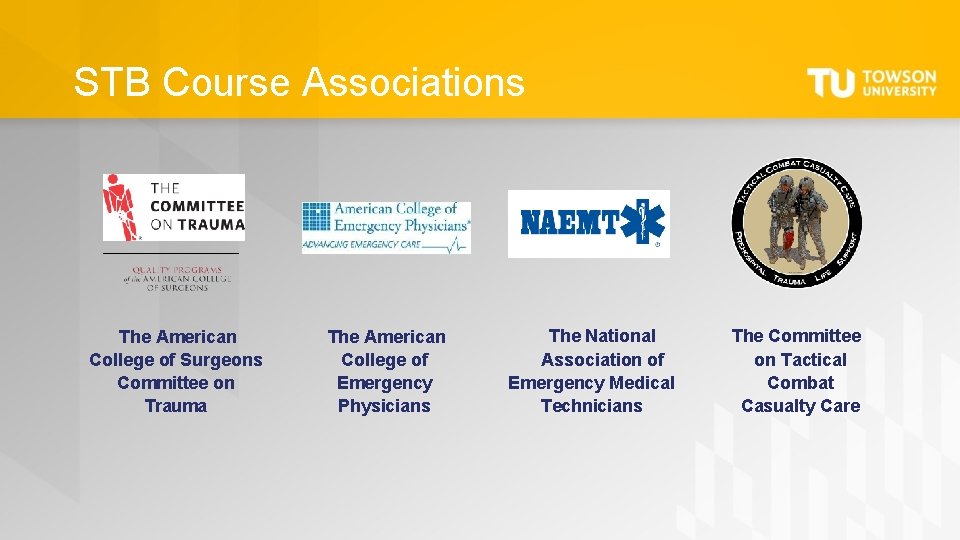 STB Course Associations The American College of Surgeons Committee on Trauma The American College