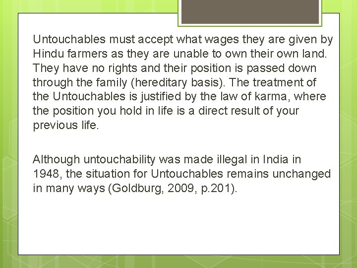 Untouchables must accept what wages they are given by Hindu farmers as they are