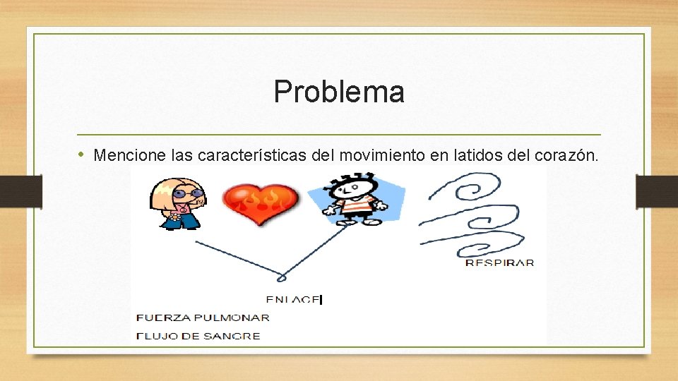 Problema • Mencione las características del movimiento en latidos del corazón. 