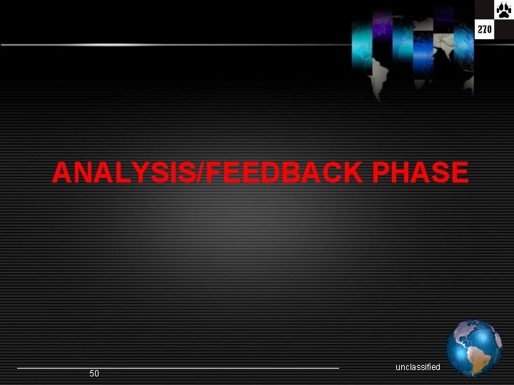 ANALYSIS/FEEDBACK PHASE 50 unclassified 