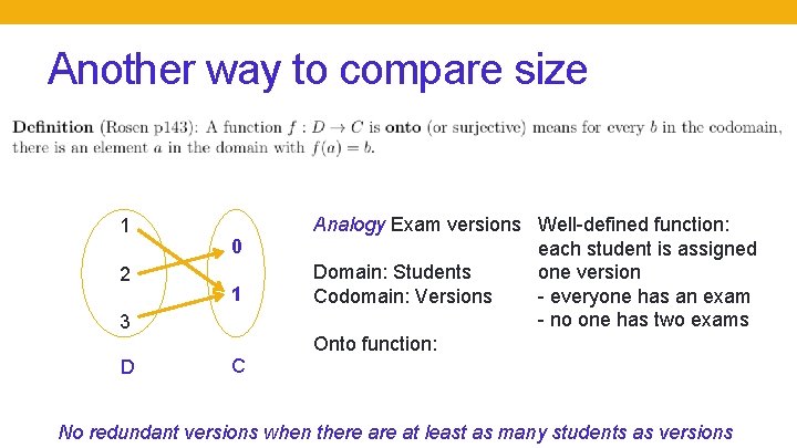 Another way to compare size 1 2 0 1 3 D C Analogy Exam