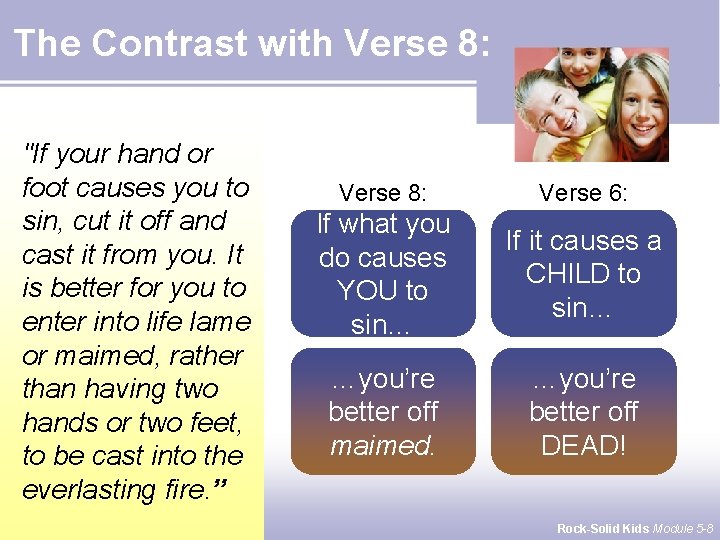 The Contrast with Verse 8: "If your hand or foot causes you to sin,