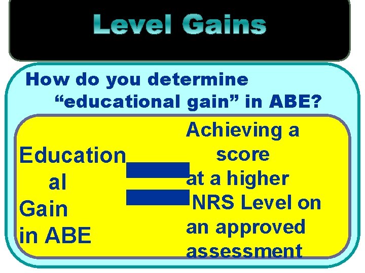 How do you determine “educational gain” in ABE? = Education al Gain in ABE