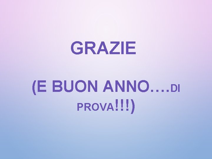 GRAZIE (E BUON ANNO…. DI PROVA!!!) 