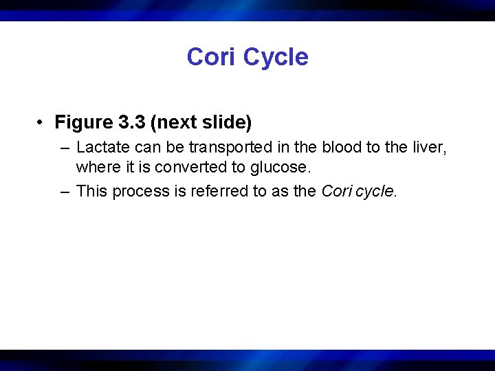 Cori Cycle • Figure 3. 3 (next slide) – Lactate can be transported in