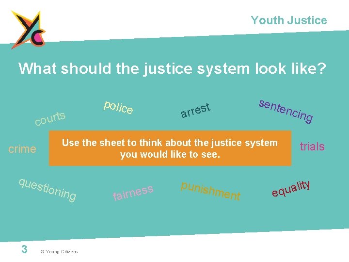 Youth Justice What should the justice system look like? ts r u o c