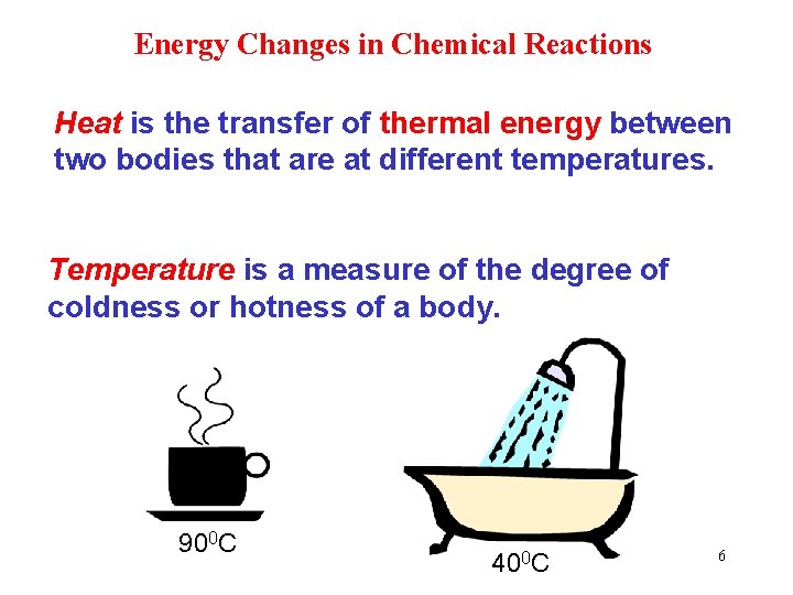 Energy Changes in Chemical Reactions Heat is the transfer of thermal energy between two