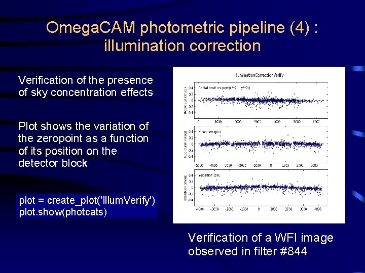Omega. CAM photometric pipeline (4) : illumination correction Verification of the presence of sky